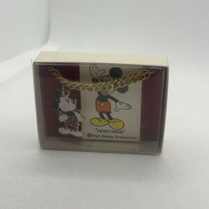 Vintage Disney Mickey Mouse Gold-Toned "Walt Disney Productions" Bracelet HTF